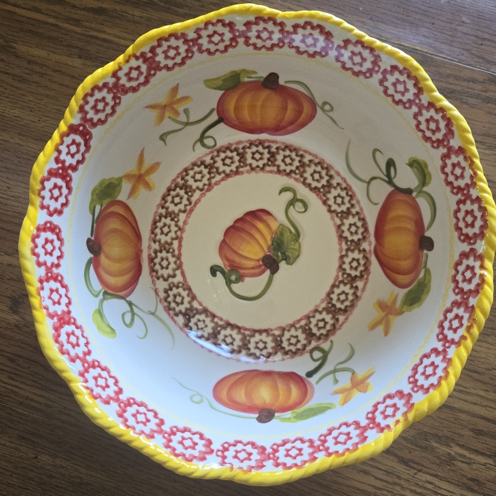 5 Piece Temptations Fall Ceramic Serving Bowl Dish Set - Picture 14 of 16